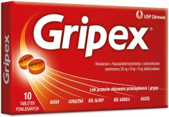Gripex Lek Przeciw Objawom Przeziębienia I Grypy 10 Tabletek