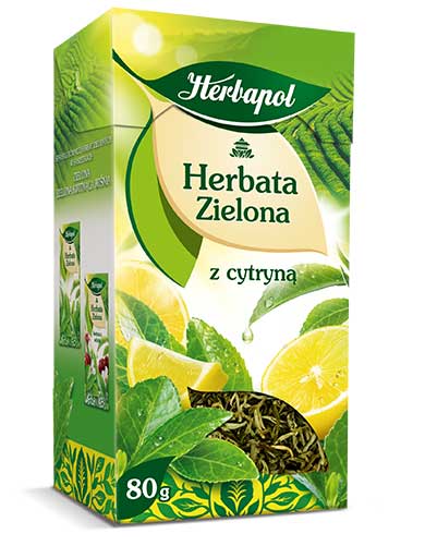 Herbapol Herbata Zielona Liściasta  Z Cytryna 80g