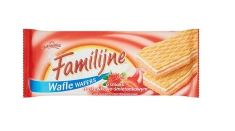 Jutrzenka Wafle Familijne O Smaku Truskawkowo- Śmietankowym 180g