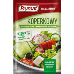 Prymat Sos Sałatkowy Koperkowy z Błonnikiem i Siemieniem Lnianym 9g