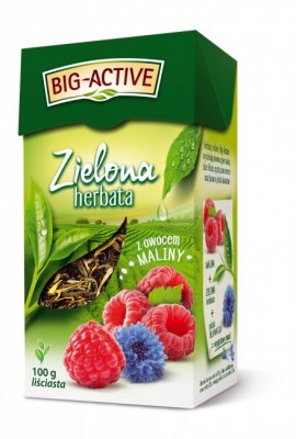 Big Active Zielona Herbata Z Owocem Maliny 100G